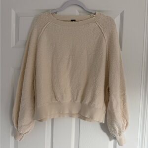 Free People Cream Textured Sweater